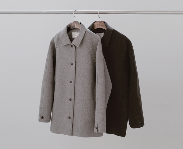 [SLOWAND] # SLOWMADE Minimal Mood Solid Wool Half Coat