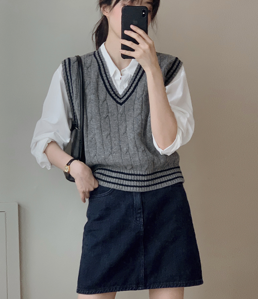 [SLOWAND] # SLOWMADE Deep Blue Denim Skirt