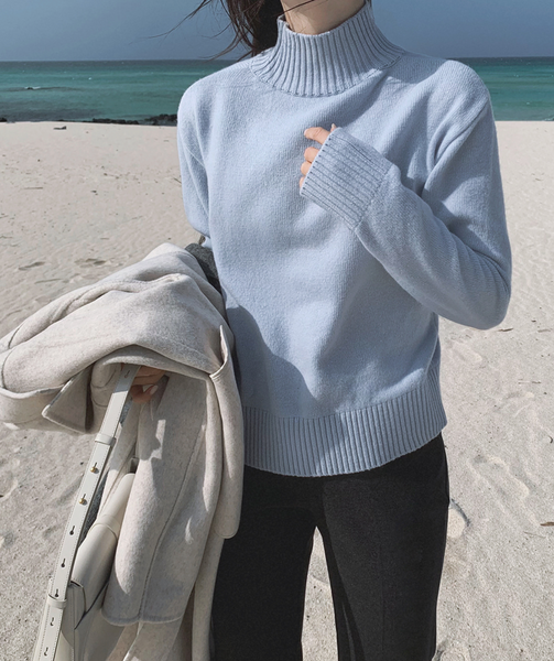 [SLOWAND] # SLOWMADE Winter Mood Half Neck Turtleneck Knitwear