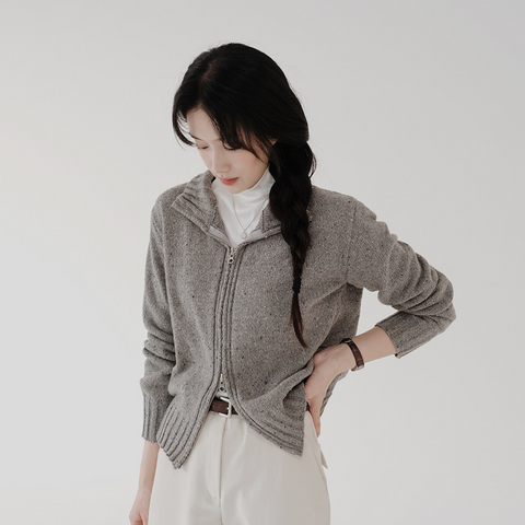 [SLOWAND] # SLOWMADE Two-Way Daily Mood Knit Zip-Up