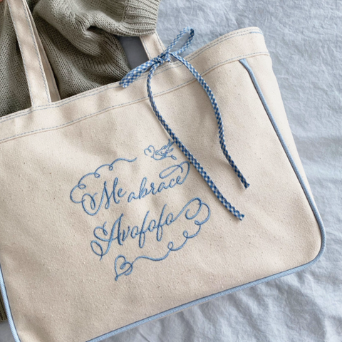 [Avofofo] Embroidery Lettering Canvas Shoulder Bag