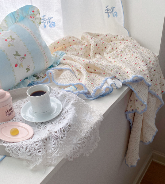 [Avofofo] Flower Waffle Cotton Blanket