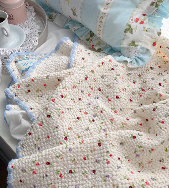 [Avofofo] Flower Waffle Cotton Blanket