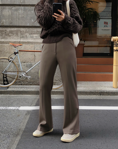 [SLOWAND] # SLOWMADE Market Semi Boots Cut Training Slacks