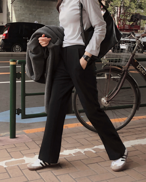 [SLOWAND] # SLOWMADE Market Semi Boots Cut Training Slacks