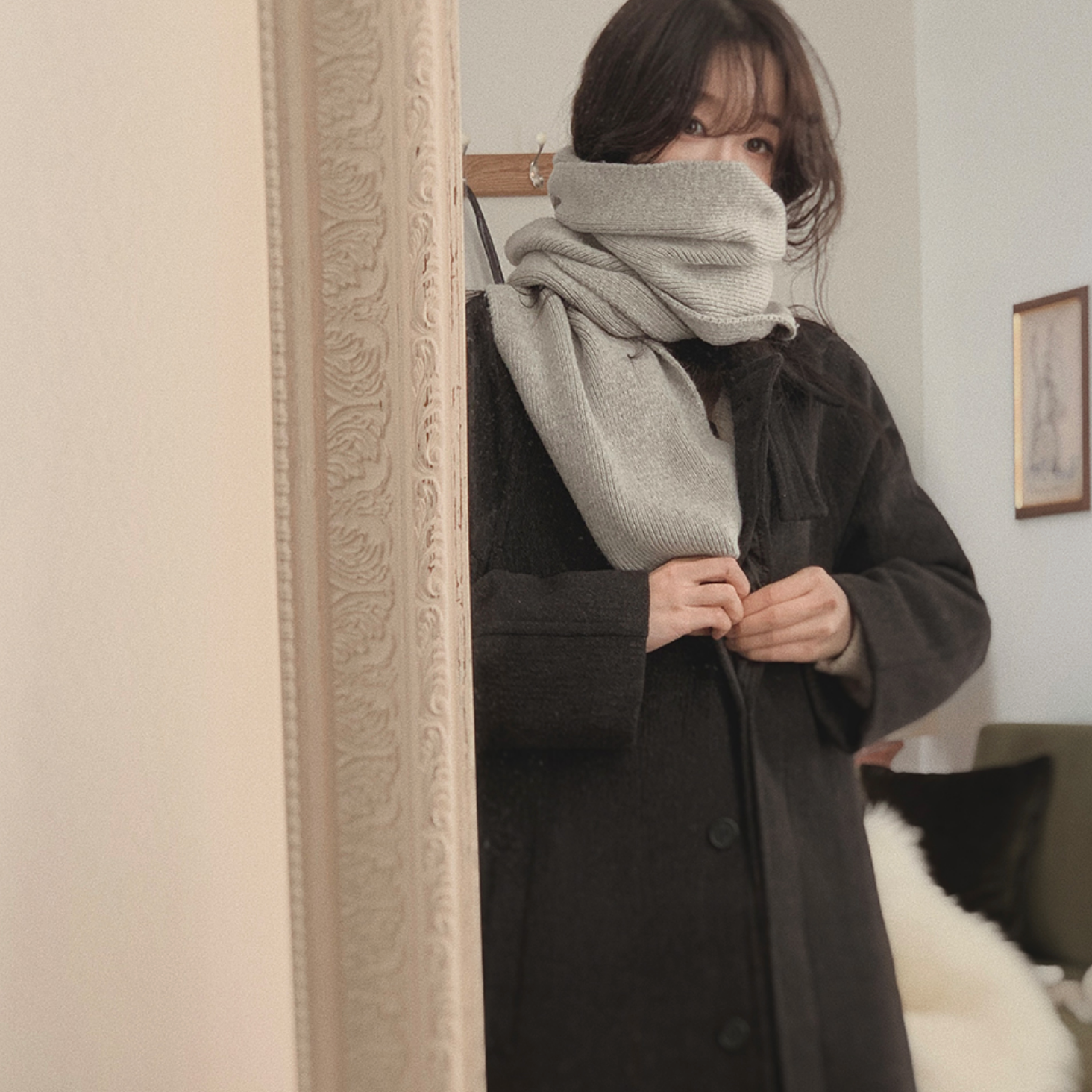 [SLOWAND] # SLOWMADE Hidden Single Raglan Premium Long Coat