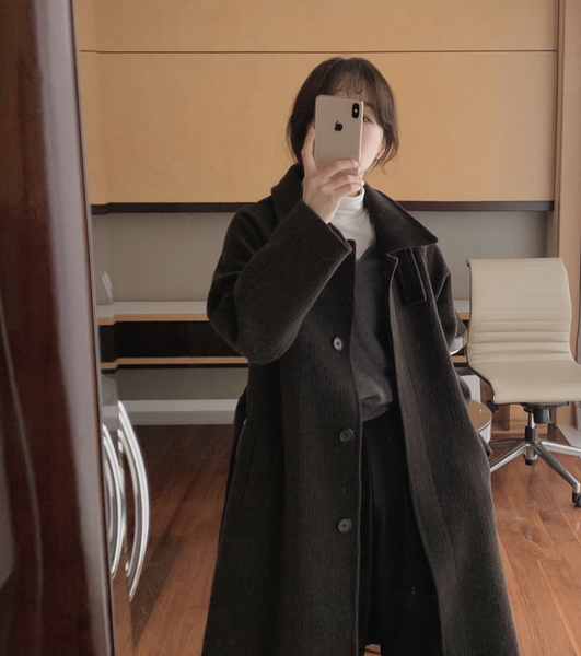 [SLOWAND] # SLOWMADE Hidden Single Raglan Premium Long Coat