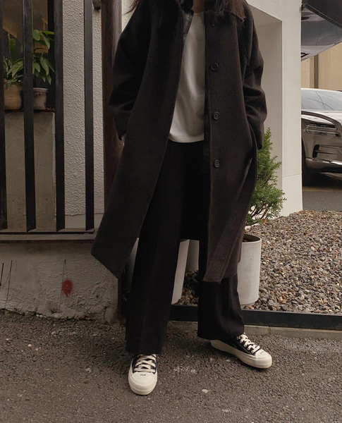 [SLOWAND] # SLOWMADE Hidden Single Raglan Premium Long Coat