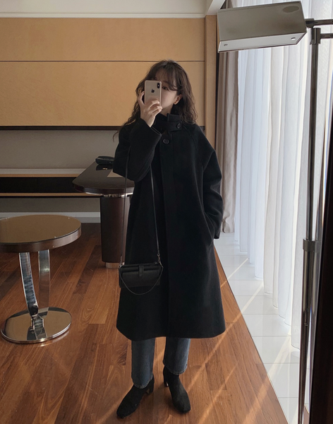 [SLOWAND] # SLOWMADE Hidden Single Raglan Premium Long Coat