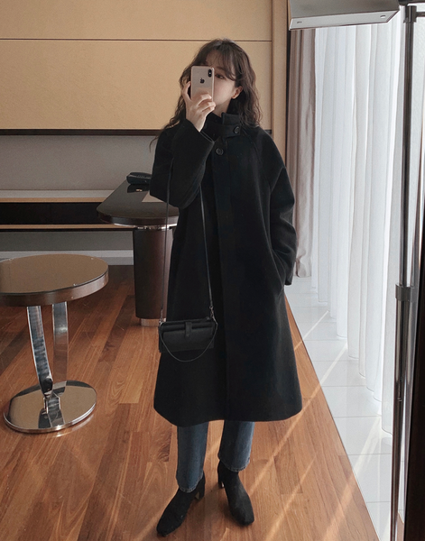 [SLOWAND] # SLOWMADE Hidden Single Raglan Premium Long Coat