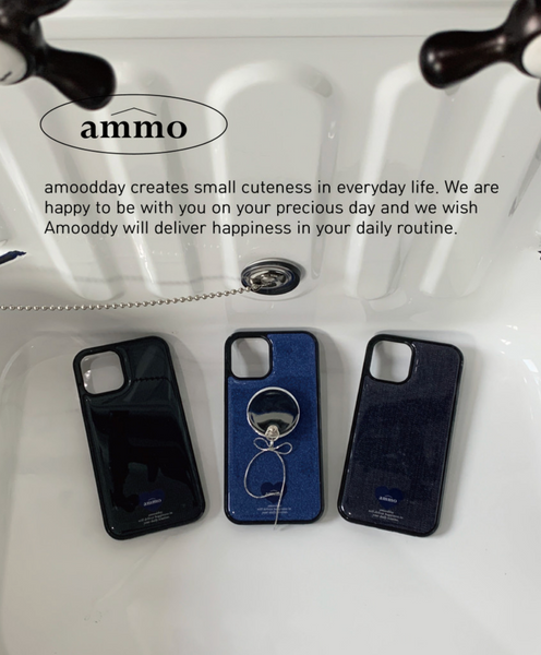 [ammo] Fabric Epoxy Phone Case (Blue Heart)