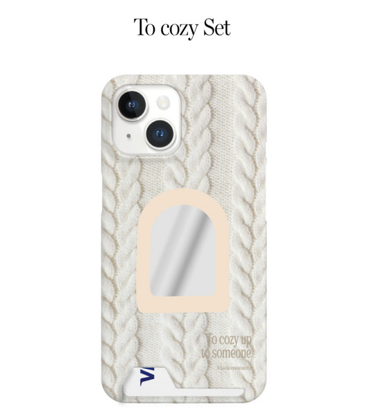 [mademoment] [1+1] To Cozy Card storage Phone case + Butter Cream Mirror Smart Tok