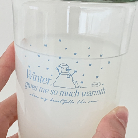 [OLIVET] Winter, Snowman Glass 370ml