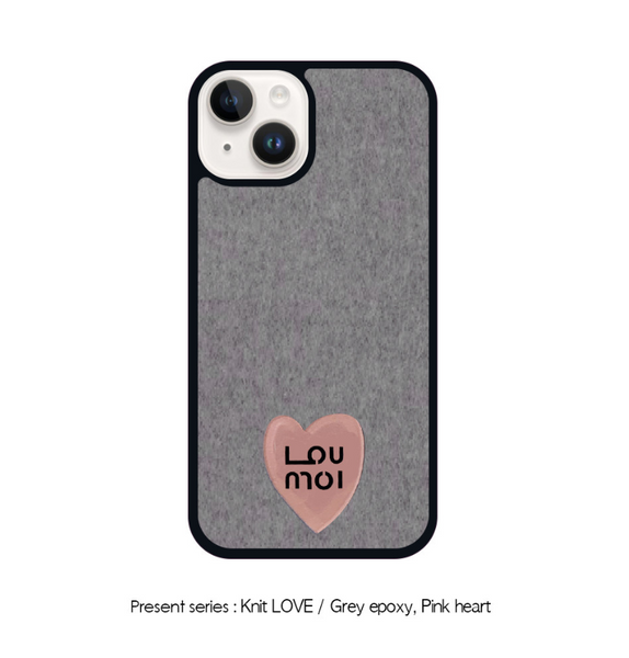 [Loumoi] Present series KNIT LOVE / Grey Phone Case