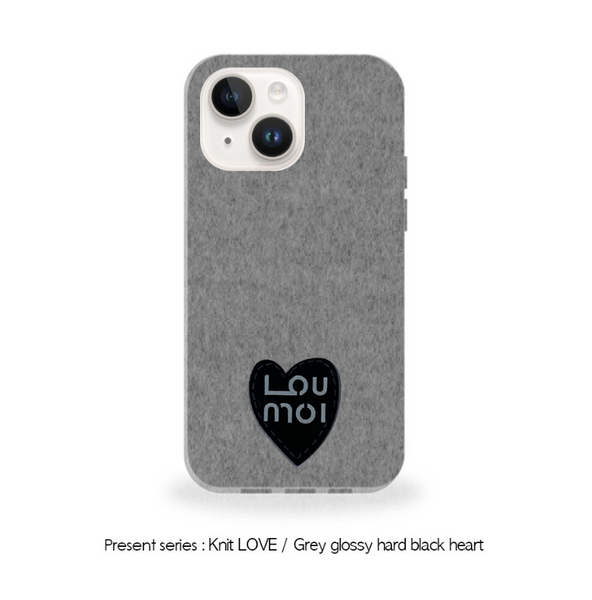 [Loumoi] Present series KNIT LOVE / Grey Phone Case