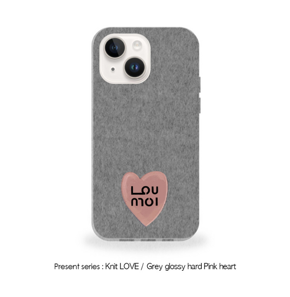 [Loumoi] Present series KNIT LOVE / Grey Phone Case