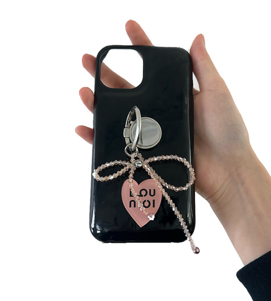 [Loumoi] Present series KNIT LOVE / Black Soft Phone Case