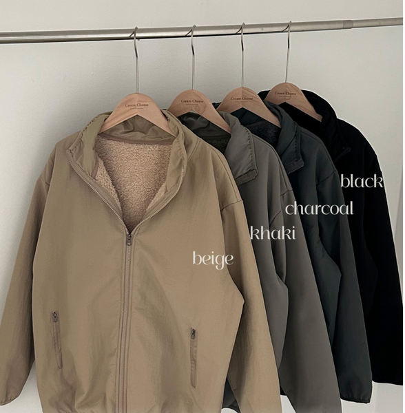 [CREAMCHEESE] Basic Wool Zip-up Jacket