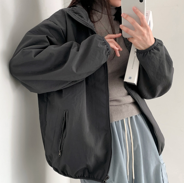 [CREAMCHEESE] Basic Wool Zip-up Jacket