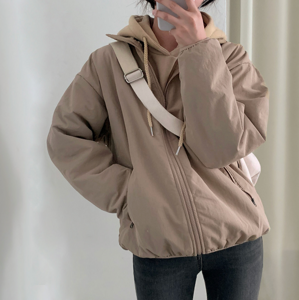 [CREAMCHEESE] Basic Wool Zip-up Jacket