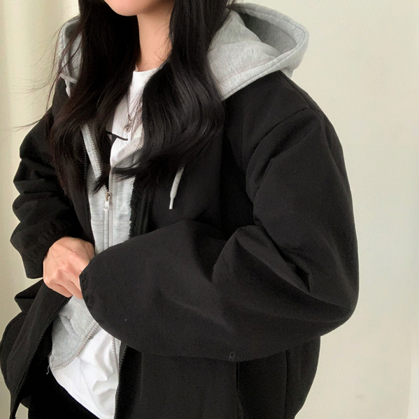 [CREAMCHEESE] Basic Wool Zip-up Jacket