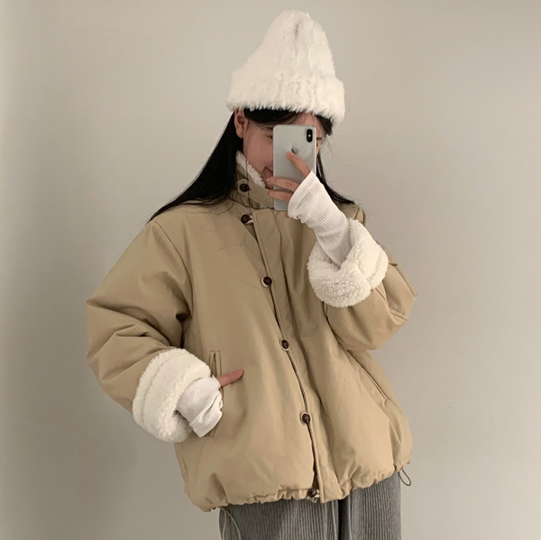 [CREAMCHEESE] Wool Lining Padding Jumper Jacket