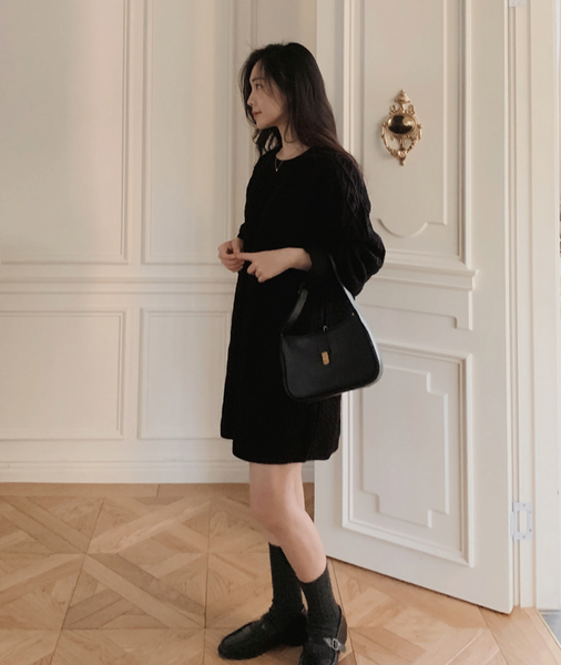 [SLOWAND] # SLOWMADE Winter Cable Knit Dress