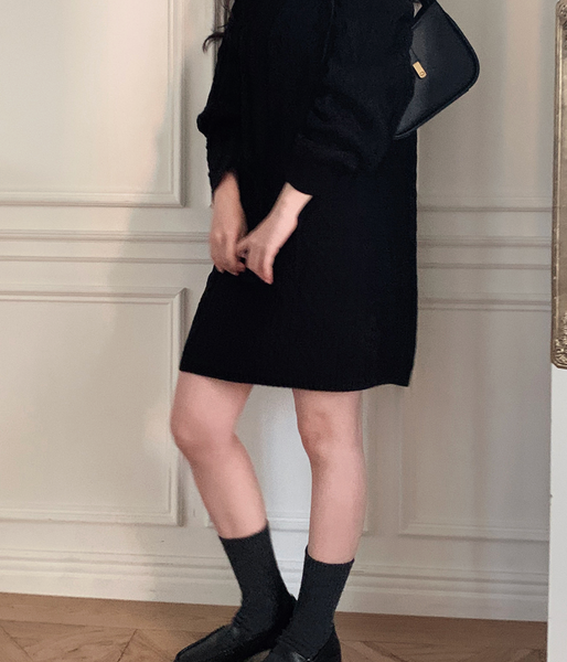 [SLOWAND] # SLOWMADE Winter Cable Knit Dress