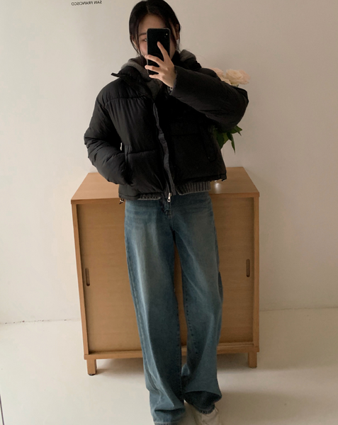 [SHOPPERLAND] Natural Napping Washed Denim Wide Pants