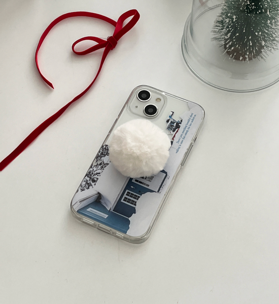 [Mademoment] Beautiful Snow Pile Design Clear Phone Case (3 Types)