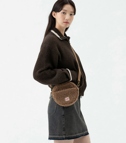 [LEE] Fleece Mini Tambourine Bag (Brown / Blue)