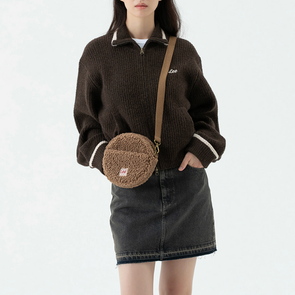 [LEE] Fleece Mini Tambourine Bag (Brown / Blue)