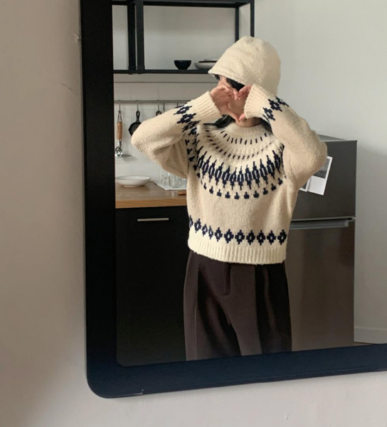 [98°C] Soft Wool Nordic Knitwear