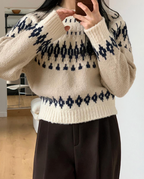 [98°C] Soft Wool Nordic Knitwear