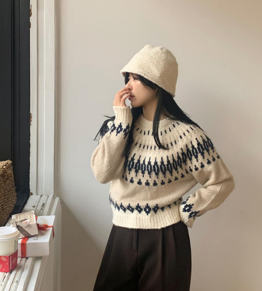 [98°C] Soft Wool Nordic Knitwear