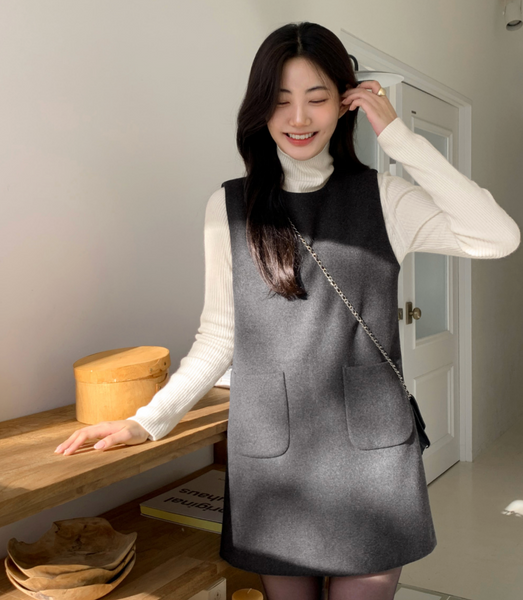 [98°C] Wool Pocket Mini Dress