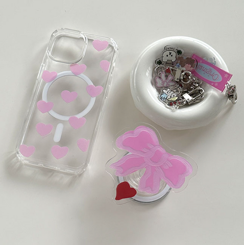 [MAZZZZY] Heart & Ribbon Muffin Magsafe Phone Case