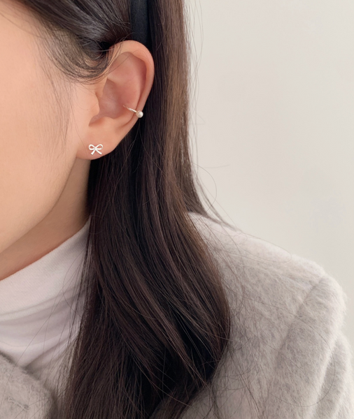 [SOYE PI-NE] Pearl Plain Ear Cuff  (Silver925)