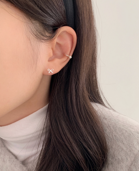 [SOYE PI-NE] Pearl Plain Ear Cuff  (Silver925)