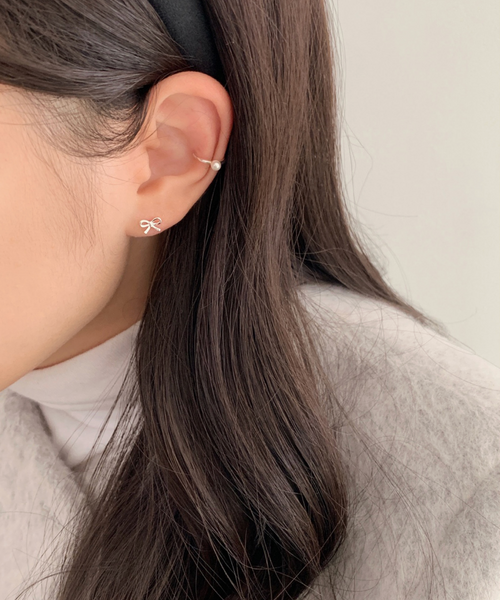 [SOYE PI-NE] Pearl Plain Ear Cuff  (Silver925)