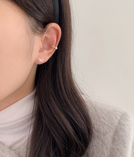 [SOYE PI-NE] Pearl Plain Ear Cuff  (Silver925)