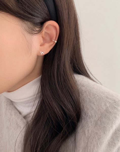 [SOYE PI-NE] Pearl Plain Ear Cuff  (Silver925)