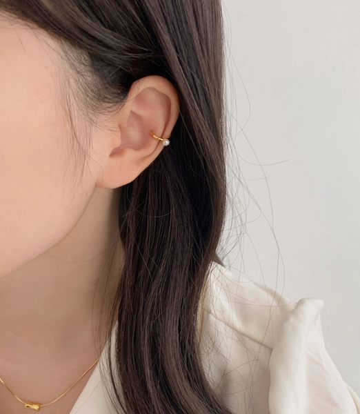 [SOYE PI-NE] Pearl Plain Ear Cuff  (Silver925)