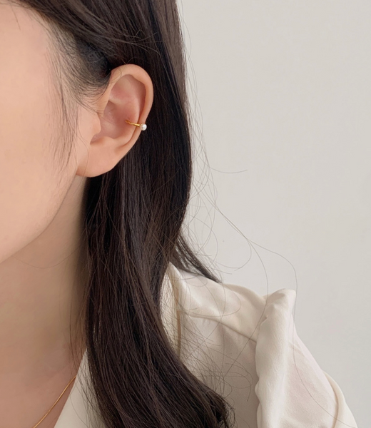 [SOYE PI-NE] Pearl Plain Ear Cuff  (Silver925)