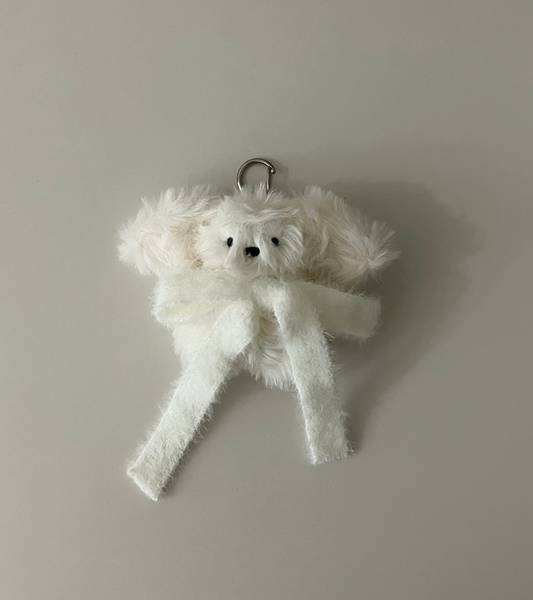 [monmorillo] Knit Ribbon Muffler Rabbit Keyring