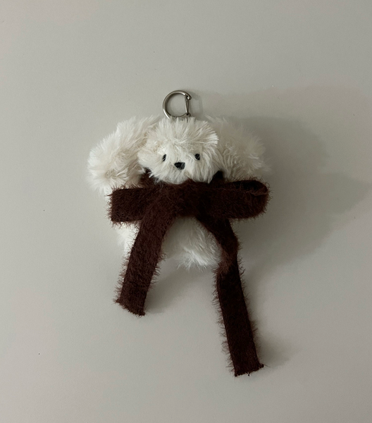 [monmorillo] Knit Ribbon Muffler Rabbit Keyring