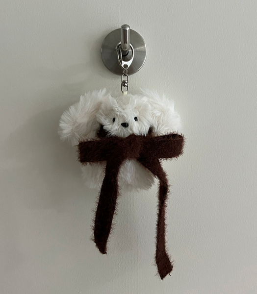 [monmorillo] Knit Ribbon Muffler Rabbit Keyring