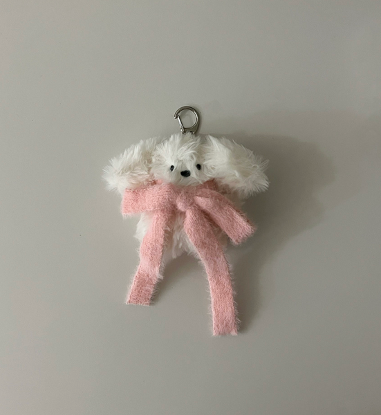 [monmorillo] Knit Ribbon Muffler Rabbit Keyring