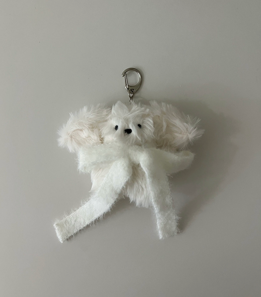 [monmorillo] Knit Ribbon Muffler Rabbit Keyring