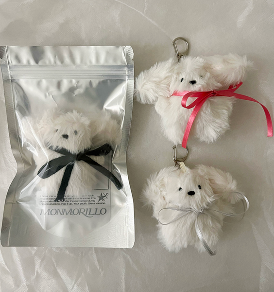 [monmorillo] Knit Ribbon Muffler Rabbit Keyring